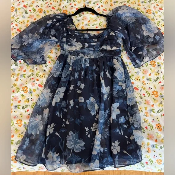 Abercrombie Emerson Blue Floral Mini Dress - Picture 1 of 4